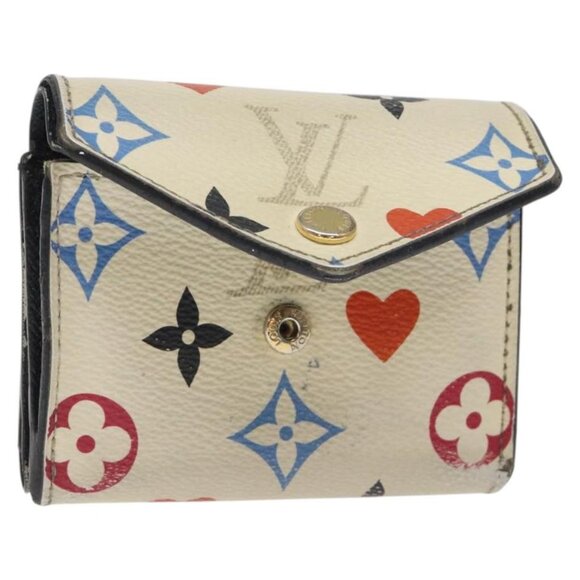 LOUIS VUITTON Monogram Game On Portefeuillezoe Wallet White Auth - Picture 1 of 16